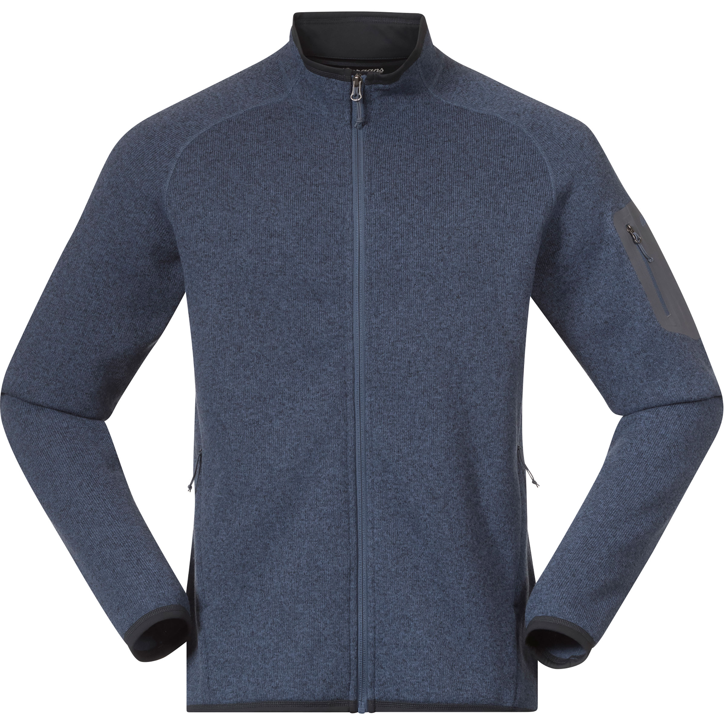 Bergans Kamphaug Knitted Herren Fleecejacke blau Größe L Trekking Atmungsaktiv