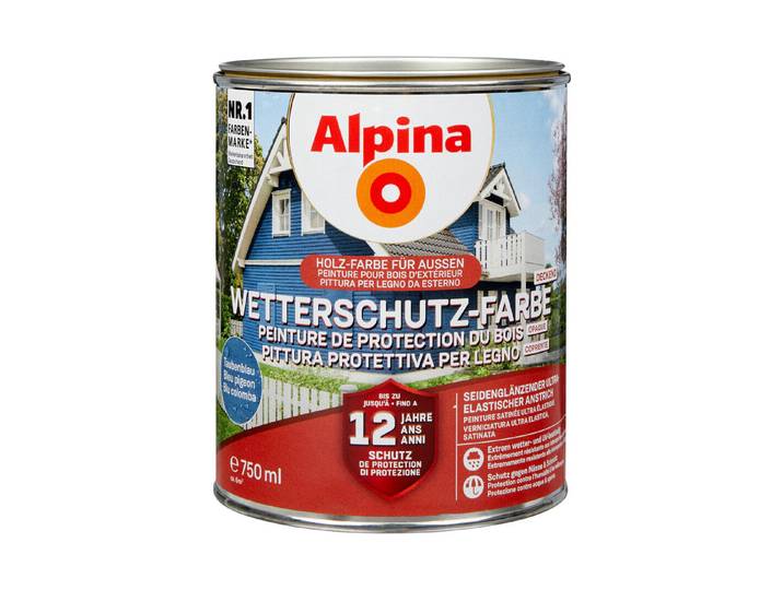 Alpina Wetterschutz-Farbe Taubenblau Blau 0.75 l Seidenglanz