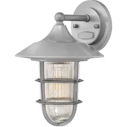 Außenleuchte Wandlampe ALU Silber H 29,6 cm Käfig-Design Gartenlampe Hofleuchte
