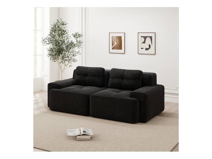 Odikalo Sofa Boneless Modulares Sofa kombinierbar Polstersofa Schlafsofa, Boneless Modular Sofa, modernes Sofa für Wohnzimmer mit Tiefsitz, bequemes Corduroy-Cloud-Sofa, Loveseat-Kleinsofa, Schlafsofa