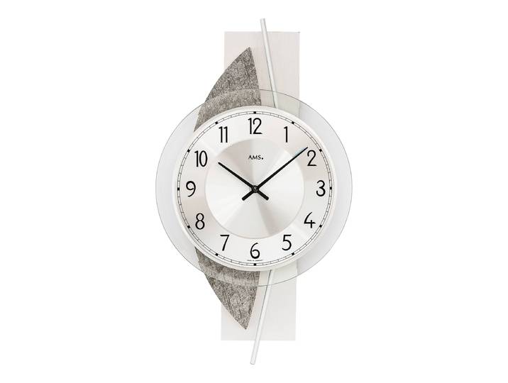 Wanduhr Ita Holzgehäuse mit Metalleinlage 23 x 42 x 6cm Multicolor/Weiß/Grau
