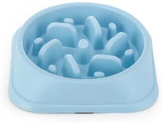 Uplift Treasures Non Slip Slow Feeder Puzzle Dog Bowl sky Blue