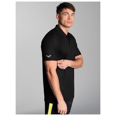 Poloshirt TRIGEMA "TRIGEMA Klassisches Poloshirt COOLMAX", Herren, Gr. 3XL, schwarz, Trikot, 100% Polyester (recycelt), lang, ohne Ausschnitt, Shirts