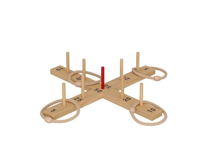Wurfspiel Ringwurfspiel Set 50 x 50 cm 14-teilig natur