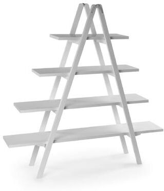Tripar White 4 Tier A-Frame Wooden Ladder Bookcase
