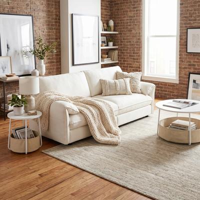 Homy Casa 66 in in 3-in-1 Beige White Velvet Sleeper Sofa Bed Bundle Set for Apartment Living Room and Small Spaces