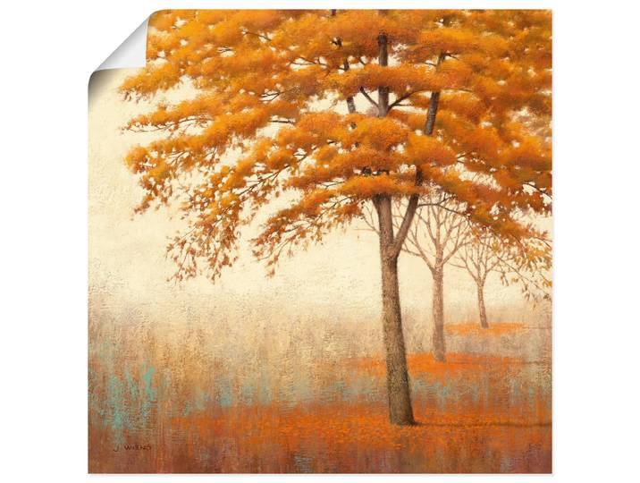 Poster ARTLAND Herbst Baum I , orange (farbe bild(er): orange), B:40cm H:40cm, Bilder, Poster, ohne Rahmen