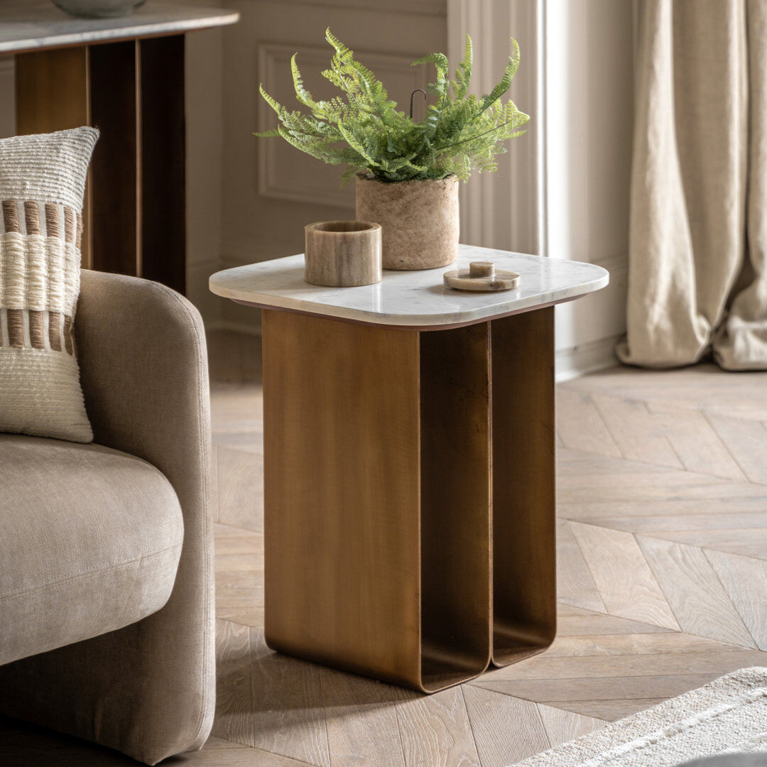 Ivy Bronx End Table White 55cm H X 44cm W X 44cm D