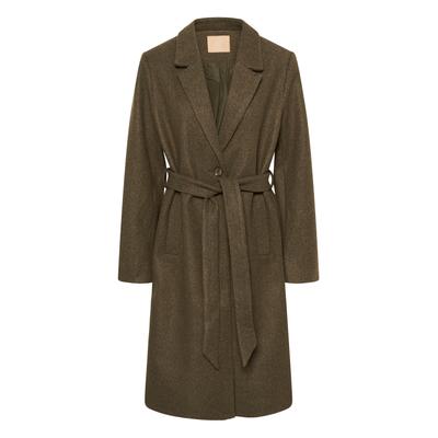 Wintermantel CULTURE "Culture DK Jacke CUpalona", Damen, Gr. 36, grün (olive night melange), Mäntel Wintermantel