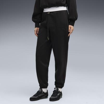 Trainingshose PUMA "HER COMFORT PANTS FL", Damen, Gr. XL, N-Gr, schwarz (puma schwarz), Fleece, Obermaterial: 68% Baumwolle, 32% Polyester, unifarben, comfort fit normal, Hosen Trainingshose, mit Comfort Fit, unifarben