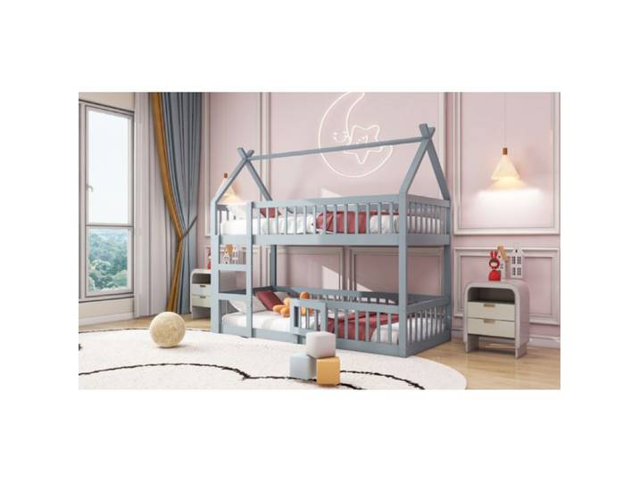 Lit superposé pour enfants 90*200 lit familial pour enfants lit superposé avec escalier design loft cadre de lit superposé en