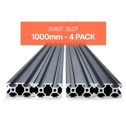 VEVOR 4er Set Aluprofil 1000 mm T-Nut 2040 Aluminium-Strangpressprofil, eloxierte Linearschiene nach europäischem Standard, Nutenprofil für 3D-Drucker, CNC-Maschine DIY, Lasergravur, Schwarz