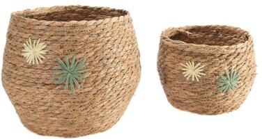 IH Casa Decor 2Pc Fleur Natural Grass Basket