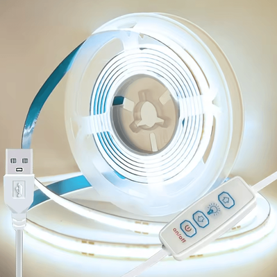 Inspire Curations 5V USB COB LED Strip Lights With 3 Key Dimmer white Light 2m