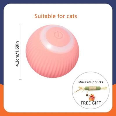 Inspire Essentials SmartRoll Rechargeable Interactive Cat Ball Automatic Moving Toy 8