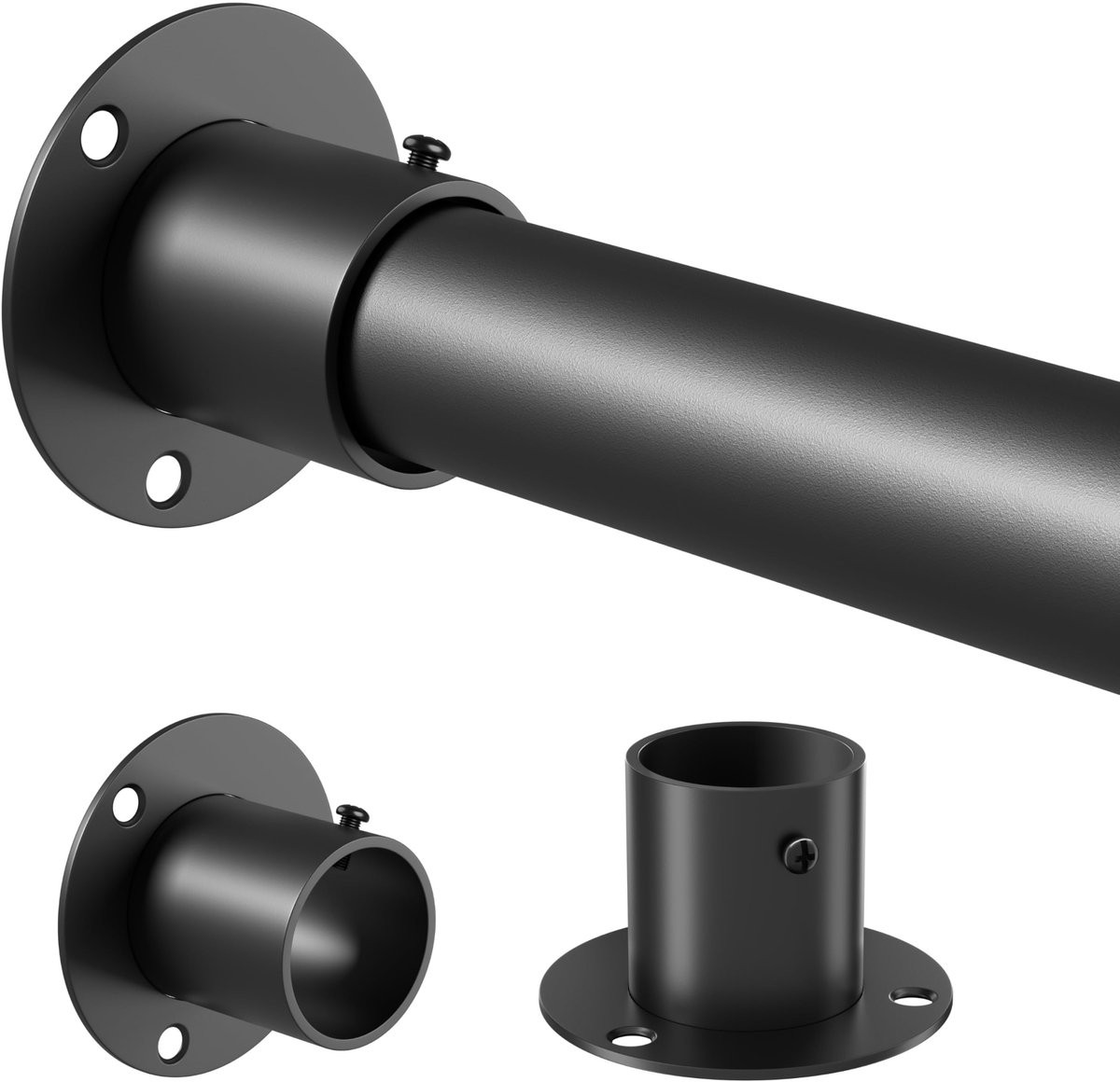 Dailygoods Cosensi Dailygoody Kledingrek - Uitschuifbaar - Zwart - Roestvrij staal - Lengte: 85-230 cm