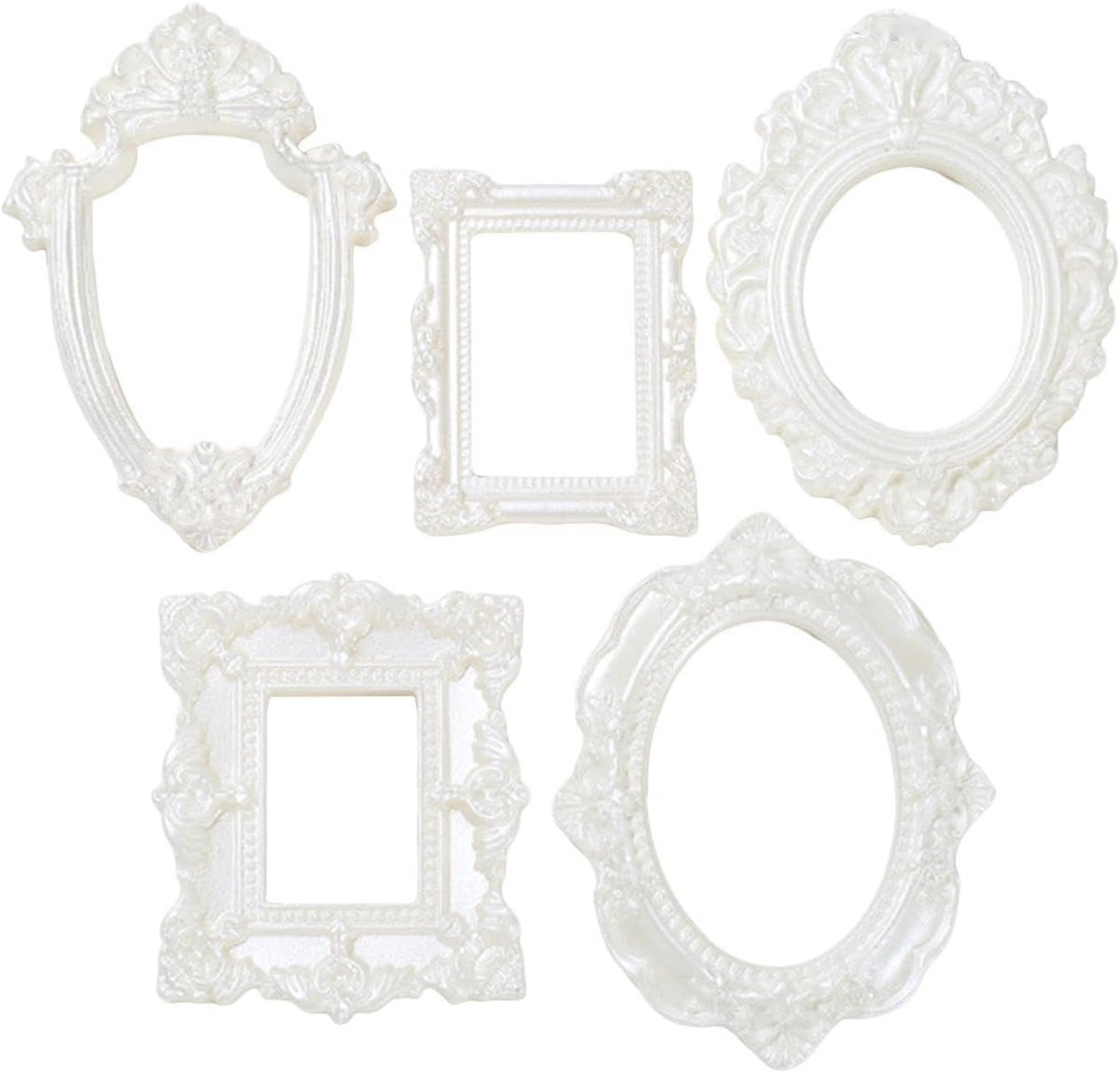 5 Delige Vintage Decoratie Set met Hars Poppenhuis Fotolijstjes voor DIY Decoratie