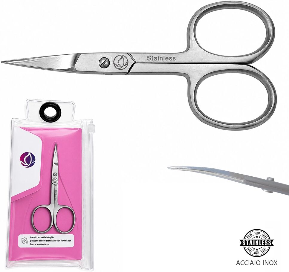 Tuttoperlestetica Forbicina a Punta Larga in Acciaio Inox per Manicure e Pedicure 9,5 cm