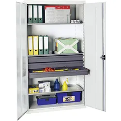 Stumpf Werkzeug- und Materialschrank Serie 3000 lichtgrau + 3 Schublade 100 mm + 3 Auszugsböden durchgehend - 3008207