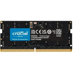 Crucial CT16G56C46S5 (1 x 16GB, 5600 MHz, DDR5-RAM, SO-DIMM), RAM, Schwarz
