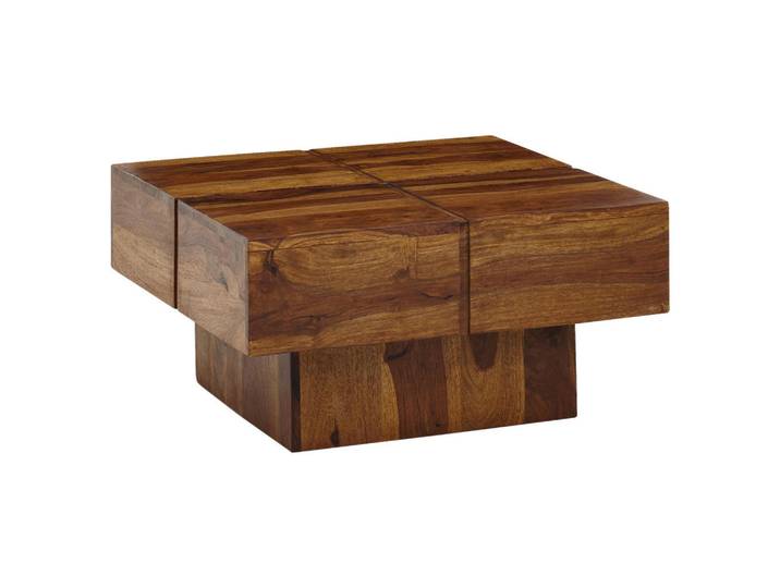 Mid.you Couchtisch, Sheesham, Holz, Sheesham, massiv, quadratisch, Sockel, 57.5x30x57.5 cm, Wohnzimmer, Wohnzimmertische, Couchtische