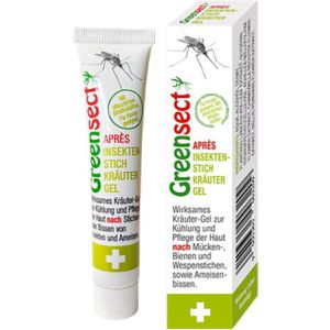 Greensect Insektenstich-Gel Apres Kräutergel ab 6 Monate, Tube, für Insektenstiche, bei Brennnessel- und Quallenkontakt, 20 ml