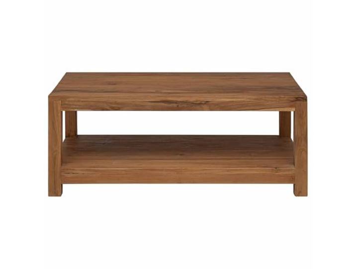 IBUQDDV Couchtisch Natur 100 x 50 x 40 cm Massivholz Teak Teakholz, rechteckig, strukturierte Oberfläche, Stauraum für Bücher und Deko, einfache Montage, mühelose Pflege