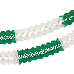 20x Papiergirlande (Großraum) Ø 16 cm · 10 m grün/weiss schwer entflammbar