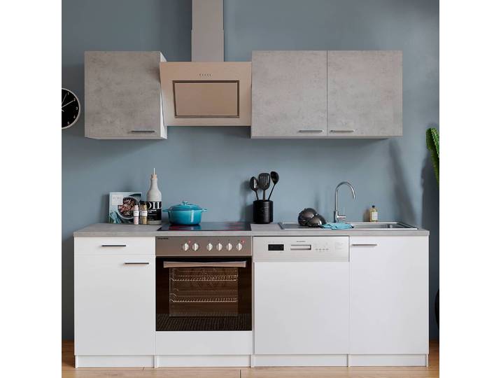Cuisine Malia V 220cm Blanc/Blanc