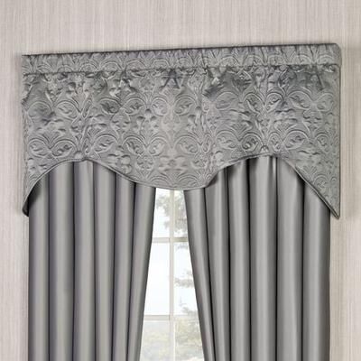 Touch of Class Cambridge Classics Scalloped Valance 60 x 22, 60 x 22, Gray