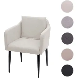 Esszimmerstuhl HWC-H93, Küchenstuhl Lehnstuhl Stuhl ~ Stoff/Textil creme-beige