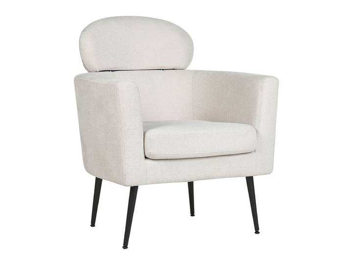 Fauteuil en tissu blanc h91