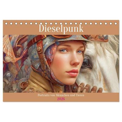 Dieselpunk - Portraits von Menschen und Tieren (Tischkalender 2026 DIN A5 quer), CALVENDO Monatskalender
