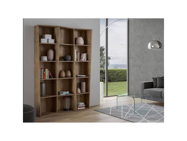 Bibliothèque bois noyer déstructurée Brika 137 cm