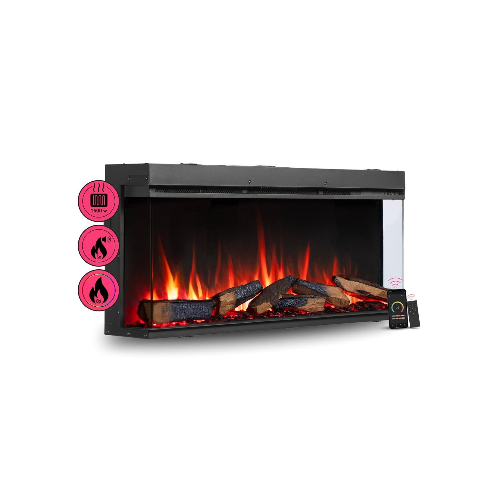BALDERIA Athena 44 (schwarz) Elektro-Einbaukamin mit Wifi / App