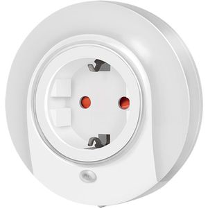 LogiLink Nachtlicht LED012 LED, für Steckdose, mit Dämmerungssensor & Steckdose, warmweiß