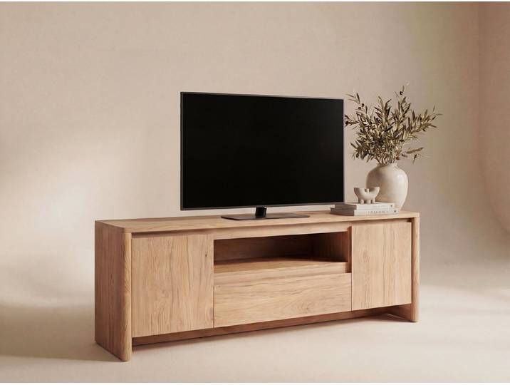 Newroom TV-Board Eiche braun 164 cm, TV Board Lowboard Wildeiche Eiche braun grifflos Push-to-Open moder...