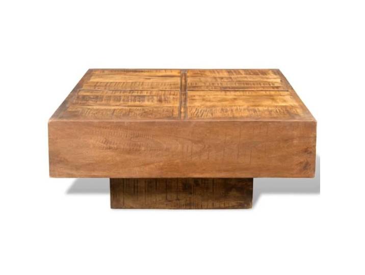 Table basse carrée - AKOZON - Bois massif de manguier - Marron - 68x68x30 cm - Style vintage