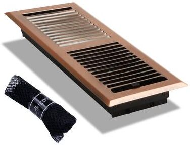"Akicon Stripe Design 4""x12"" Floor Register with Trap Net"