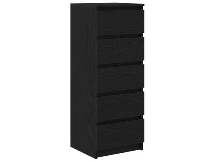 Kaorsrow Sideboard mit 5 Schubladen Schwarz Eichen-Optik 37,5x35x99 cm Schlankes Raumwunder für Schlafzimmer und Home-Office: 5 geräumige Schubladen aus robustem Holzwerkstoff schaffen Ordnung.