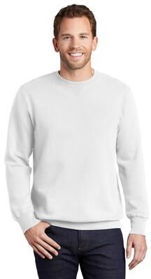 Port & Company PC098 Men's Beach Wash Garment-Dyed Crewneck Sweatshirt in White size Medium   Fleece