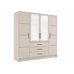 DREHTÜRENSCHRANK ELISE 196/200/57,5cm 4-türig mit Spiegel Kaschmir