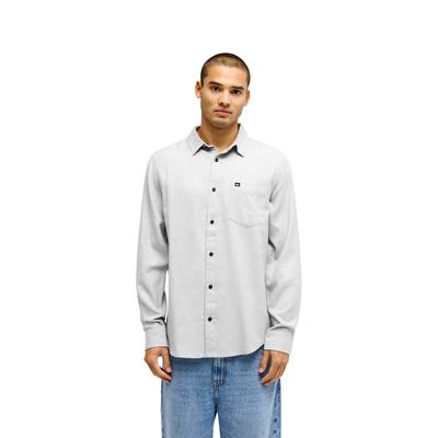 Langarmhemd QUIKSILVER "Motherfly Heather", Herren, Gr. L, grau (light grau heather), Obermaterial: 100% Baumwolle., Hemden
