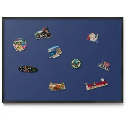 MAGNETTAFEL 100x70 cm Schwarzer Rahmen Dunkelblau