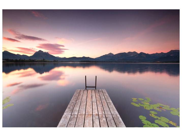 Alubild Steg in Der Abenddämmerung image LAND