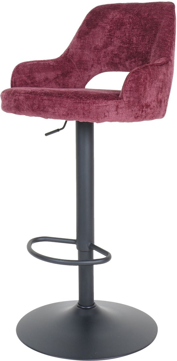 Barkruk Vivian Perfect Harmony Bordeaux 59 - Draaibare Design Barkruk in Velvet Hotel Chique Stijl