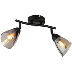 Deckenleuchte Strahler Wohnzimmerlampe Spots verstellbar schwarz 2-flammig L25cm