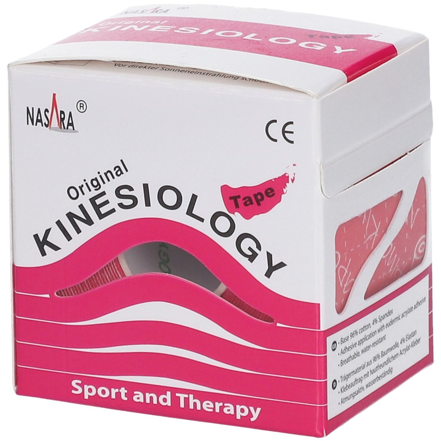 Nasara Kinesiologie Tape 5 cmx5 m pink 1 St Verband