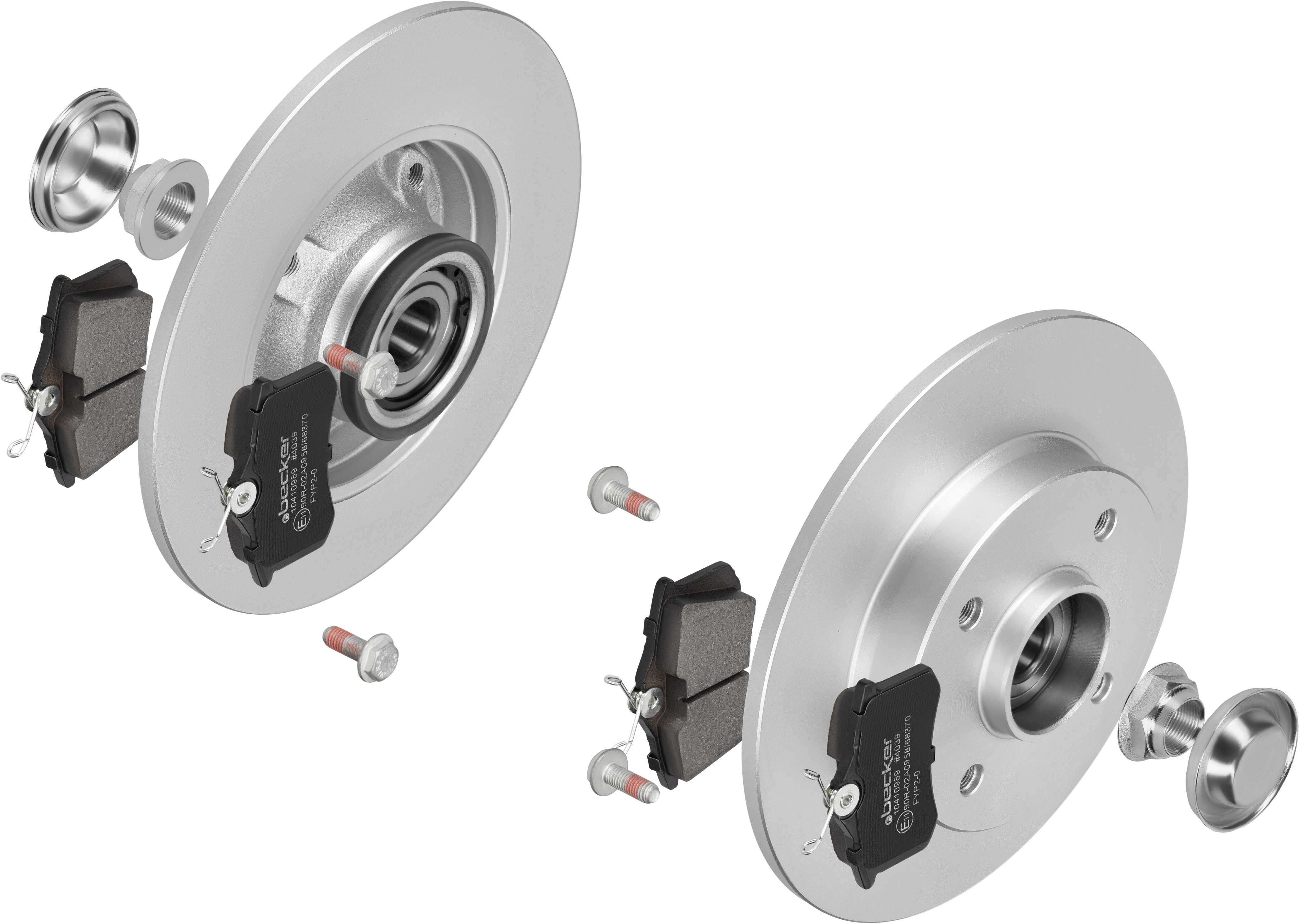F.Becker Bremsensatz, Scheibenbremse 13810233 Hinterachse Voll 249mm 9mm Für Peugeot Citroën Ds Ford Opel Skoda Seat Audi Vw Fiat Renault Truc