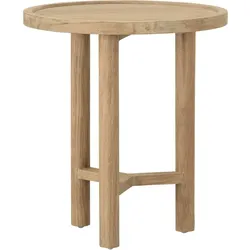 Beistelltisch Forte aus Teakholz, skandinavisches Design, rund, natur, Ø 40 cm